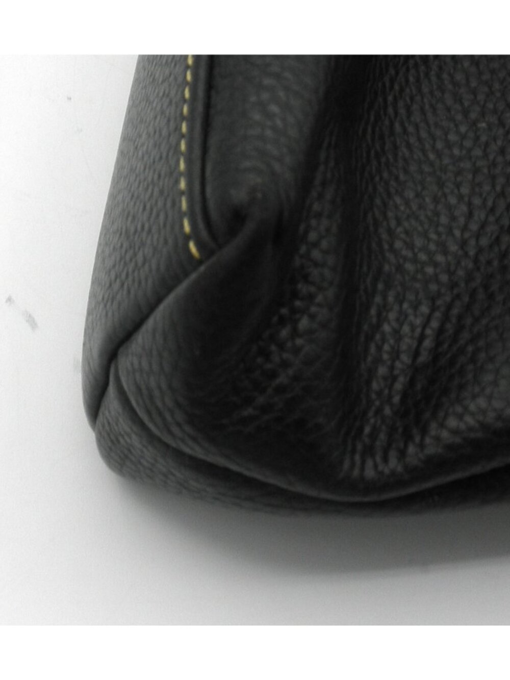 Dooney & Bourke Black Pebbled Leather Brown Accents Crossbody Satchel Handles - Picture 10 of 16